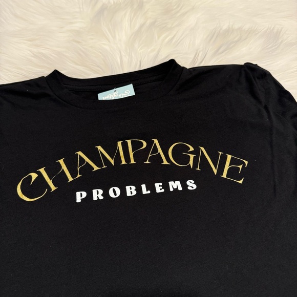 Pep & BB Champagne Problems Fit2Run Club Short Sleeve Top in Black, Small NWT - Picture 3 of 11